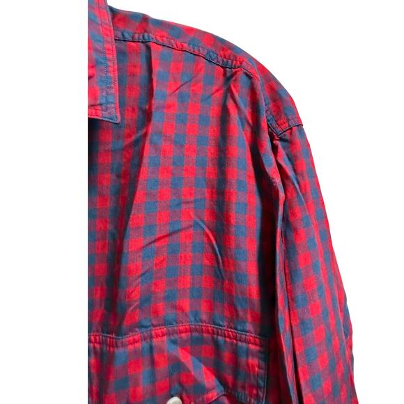 J.G. Hook Red Blue Plaid Long Sleeve Button Up Shirt - Size 8 - Picture 4 of 8